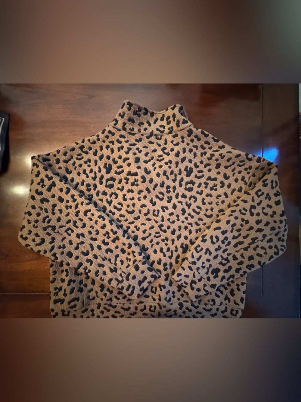 SSYS The Label “Anna” Leopard Print Quarter Zip Pullover - Brown & Black Small - Picture 7 of 8